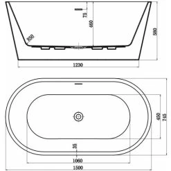 Luxury Evettes Modern Freestanding Bath 1500mm Acrylic Built In Waste White 10 Luxury Evettes Modern Freestanding Bath 1500mm Acrylic Built In Waste White -Comfort Bathroom Store 13701960 4