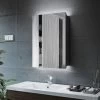 ELEGANT Bathroom Mirror Cabinet With LED Light And Shaver Socket Wall Mounted Bathroom LED Mirror With Shelf 500mm