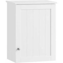 SoBuy White Wall Mounted Single Door Bathroom Cabinet,BZR19-W
