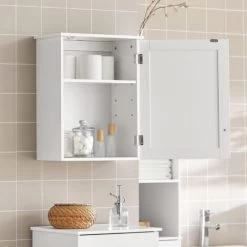 SoBuy White Wall Mounted Single Door Bathroom Cabinet,BZR19-W 9 SoBuy White Wall Mounted Single Door Bathroom Cabinet,BZR19-W -Comfort Bathroom Store 13727673 3