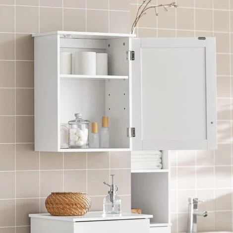 SoBuy White Wall Mounted Single Door Bathroom Cabinet,BZR19-W 5 SoBuy White Wall Mounted Single Door Bathroom Cabinet,BZR19-W - Image 3