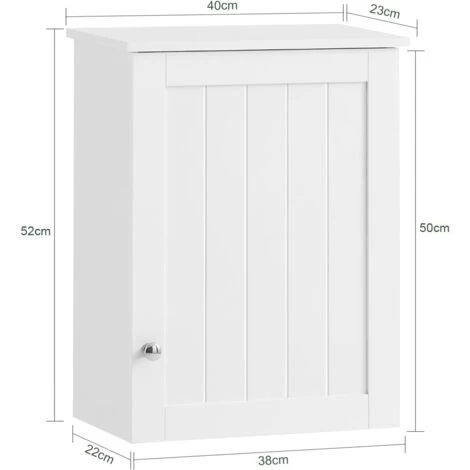 SoBuy White Wall Mounted Single Door Bathroom Cabinet,BZR19-W 6 SoBuy White Wall Mounted Single Door Bathroom Cabinet,BZR19-W - Image 4