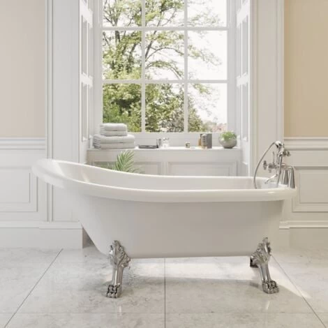 Traditional Buxton Freestanding Bath Single Ended Dragon Feet 1550 Acrylic White 3 Traditional Buxton Freestanding Bath Single Ended Dragon Feet 1550 Acrylic White