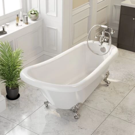 Traditional Buxton Freestanding Bath Single Ended Dragon Feet 1550 Acrylic White 4 Traditional Buxton Freestanding Bath Single Ended Dragon Feet 1550 Acrylic White - Image 2