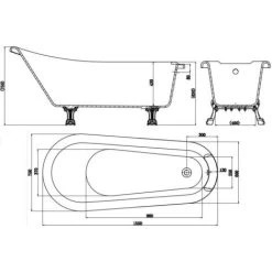 Traditional Buxton Freestanding Bath Single Ended Dragon Feet 1550 Acrylic White 11 Traditional Buxton Freestanding Bath Single Ended Dragon Feet 1550 Acrylic White -Comfort Bathroom Store 13816723 5