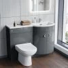 Dene RH 1100mm Vanity Basin Unit & Elso Back To Wall Toilet Grey -Comfort Bathroom Store 14160984 1