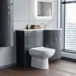 Dene RH 1100mm Vanity Basin Unit & Elso Back To Wall Toilet Grey -Comfort Bathroom Store 14160984 4