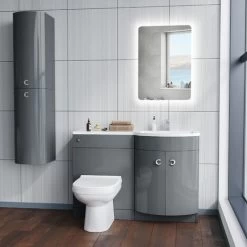 Dene RH 1100mm Vanity Basin Unit & Elso Back To Wall Toilet Grey -Comfort Bathroom Store 14160984 5