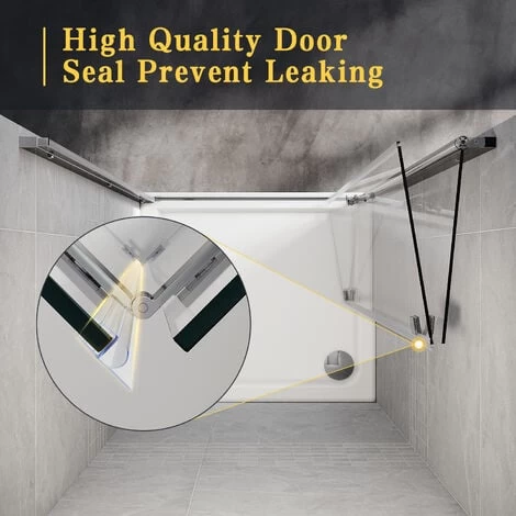 ELEGANT Frameless Bifold Shower Door 800mm Reversible Folding Shower Door 4 ELEGANT Frameless Bifold Shower Door 800mm Reversible Folding Shower Door - Image 2