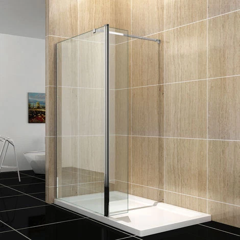 ELEGANT Easy Clean Walk In Wetroom Shower Enclosure 8mm Glass 800mm Screen Panel + 300mm Flipper Panel 3 ELEGANT Easy Clean Walk In Wetroom Shower Enclosure 8mm Glass 800mm Screen Panel + 300mm Flipper Panel