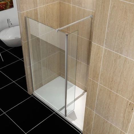 ELEGANT Easy Clean Walk In Wetroom Shower Enclosure 8mm Glass 800mm Screen Panel + 300mm Flipper Panel 4 ELEGANT Easy Clean Walk In Wetroom Shower Enclosure 8mm Glass 800mm Screen Panel + 300mm Flipper Panel - Image 2