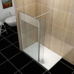 ELEGANT Easy Clean Walk In Wetroom Shower Enclosure 8mm Glass 800mm Screen Panel + 300mm Flipper Panel 9 ELEGANT Easy Clean Walk In Wetroom Shower Enclosure 8mm Glass 800mm Screen Panel + 300mm Flipper Panel -Comfort Bathroom Store 14285472 3
