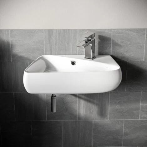 Tulla 455 X 275mm Rectangle Cloakroom Wall Hung Basin Sink 3 Tulla 455 X 275mm Rectangle Cloakroom Wall Hung Basin Sink