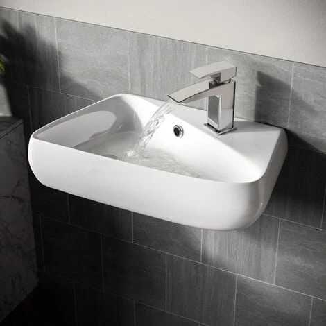Tulla 455 X 275mm Rectangle Cloakroom Wall Hung Basin Sink 4 Tulla 455 X 275mm Rectangle Cloakroom Wall Hung Basin Sink - Image 2