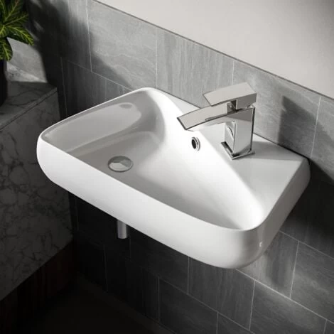Tulla 455 X 275mm Rectangle Cloakroom Wall Hung Basin Sink 5 Tulla 455 X 275mm Rectangle Cloakroom Wall Hung Basin Sink - Image 3