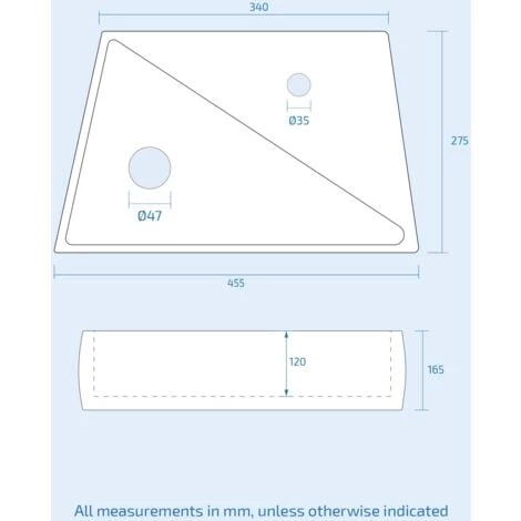 Tulla 455 X 275mm Rectangle Cloakroom Wall Hung Basin Sink 6 Tulla 455 X 275mm Rectangle Cloakroom Wall Hung Basin Sink - Image 4