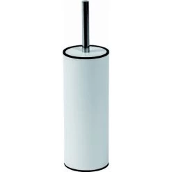 Nexus Freestanding Toilet Brush Holder With Curved Brush, White Finish