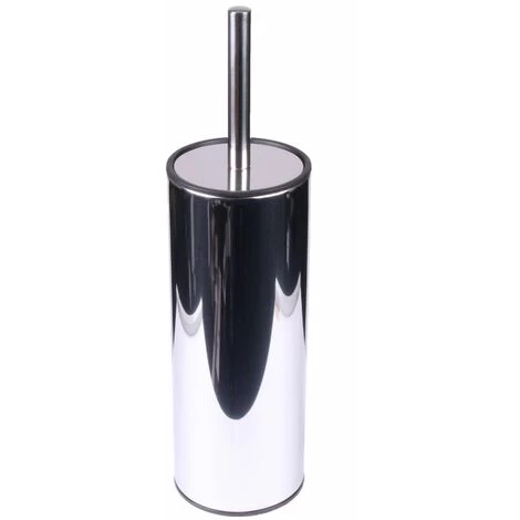 Nexus Freestanding Toilet Brush Holder With Curved Brush, Mirror Finish 3 Nexus Freestanding Toilet Brush Holder With Curved Brush, Mirror Finish