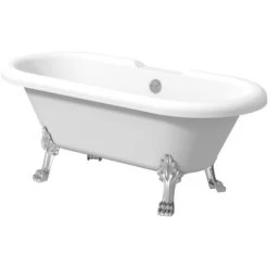 Traditional 1500 Freestanding Bath Double Ended Roll Top Legs Included White -Comfort Bathroom Store 14914413 5