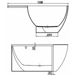 Modern Designer Corner Freestanding Bath Acrylic Bathtub 1510mm Built-In Waste 11 Modern Designer Corner Freestanding Bath Acrylic Bathtub 1510mm Built-In Waste -Comfort Bathroom Store 14986865 5
