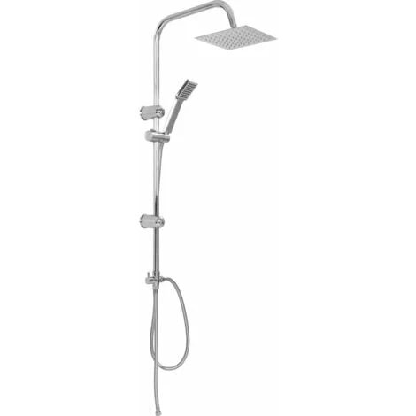 Dual Head Shower Set With Hand Shower Stainless Steel VidaXL 3 Dual Head Shower Set With Hand Shower Stainless Steel VidaXL