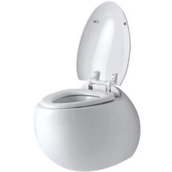 Milano Mellor - White Ceramic Modern Bathroom Wall Hung Round Toilet WC And Soft Close Seat -Comfort Bathroom Store 15473642 4
