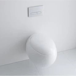 Milano Mellor - White Ceramic Modern Bathroom Wall Hung Round Toilet WC And Soft Close Seat -Comfort Bathroom Store 15473642 5