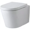 Milano Ballam - White Ceramic Modern Bathroom Wall Hung Rimless Toilet WC And Soft Close Seat -Comfort Bathroom Store 15473645 1