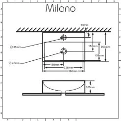 Milano Elswick - Modern White Ceramic Rectangular Countertop Or Wall Mounted Bathroom Basin Sink – 360mm X 250mm 11 Milano Elswick - Modern White Ceramic Rectangular Countertop Or Wall Mounted Bathroom Basin Sink – 360mm X 250mm -Comfort Bathroom Store 15473692 5