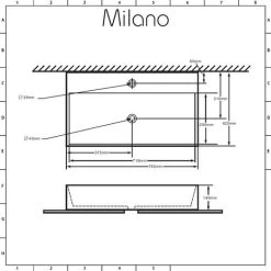 Milano Elswick - Modern White Ceramic Rectangular Countertop Or Wall Mounted Bathroom Basin Sink – 750mm X 420mm 11 Milano Elswick - Modern White Ceramic Rectangular Countertop Or Wall Mounted Bathroom Basin Sink – 750mm X 420mm -Comfort Bathroom Store 15473693 5