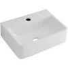 Milano Farington - Modern 400mm X 295mm White Ceramic Rectangular Countertop Or Wall Mounted 1 Tap Hole Bathroom Basin Sink - Basin Only -Comfort Bathroom Store 15473697 1
