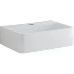 Milano Farington - Modern 400mm X 295mm White Ceramic Rectangular Countertop Or Wall Mounted 1 Tap Hole Bathroom Basin Sink - Basin Only -Comfort Bathroom Store 15473697 2