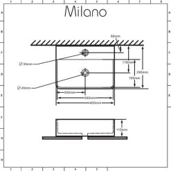 Milano Farington - Modern 400mm X 295mm White Ceramic Rectangular Countertop Or Wall Mounted 1 Tap Hole Bathroom Basin Sink - Basin Only -Comfort Bathroom Store 15473697 5