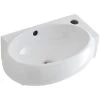 Milano Irwell - Modern 400mm X 280mm White Ceramic Oval Wall Hung Corner Bathroom Basin Sink - Basin Only -Comfort Bathroom Store 15473699 1