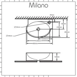 Milano Irwell - Modern 400mm X 280mm White Ceramic Oval Wall Hung Corner Bathroom Basin Sink - Basin Only -Comfort Bathroom Store 15473699 4