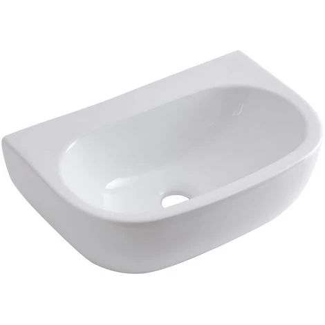 Milano Mellor - Modern White Ceramic Oval Countertop Or Wall Mounted Bathroom Basin Sink – 420mm X 290mm 3 Milano Mellor - Modern White Ceramic Oval Countertop Or Wall Mounted Bathroom Basin Sink – 420mm X 290mm