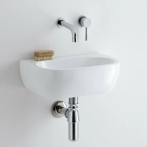 Milano Mellor - Modern White Ceramic Oval Countertop Or Wall Mounted Bathroom Basin Sink – 420mm X 290mm 4 Milano Mellor - Modern White Ceramic Oval Countertop Or Wall Mounted Bathroom Basin Sink – 420mm X 290mm - Image 2