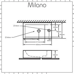 Milano Elswick - Modern White Ceramic Rectangular Countertop Or Wall Mounted Bathroom Basin Sink β 450mm X 250mm 11 Milano Elswick - Modern White Ceramic Rectangular Countertop Or Wall Mounted Bathroom Basin Sink β 450mm X 250mm -Comfort Bathroom Store 15473701 5