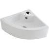 Milano Newby - Modern 460mm X 320mm White Ceramic Wall Hung Corner Bathroom Basin Sink โ Basin Only 1 Milano Newby - Modern 460mm X 320mm White Ceramic Wall Hung Corner Bathroom Basin Sink โ Basin Only -Comfort Bathroom Store 15473702 1