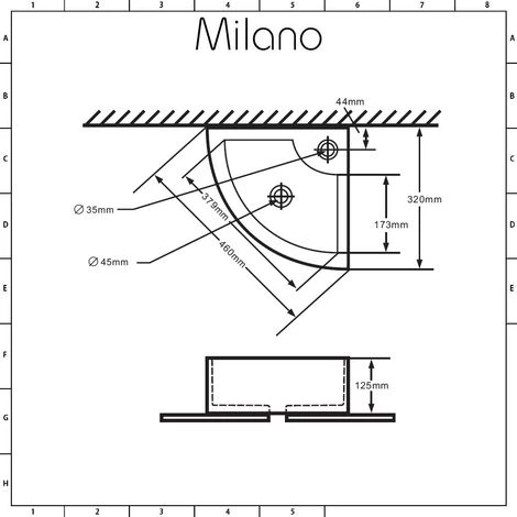 Milano Newby - Modern 460mm X 320mm White Ceramic Wall Hung Corner Bathroom Basin Sink – Basin Only 7 Milano Newby - Modern 460mm X 320mm White Ceramic Wall Hung Corner Bathroom Basin Sink – Basin Only - Image 5