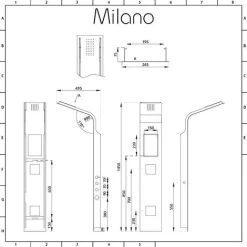 Milano Orton - Modern Thermostatic Shower Tower Panel With Rainfall Shower Head&44 Hand Shower Handset And Body Jets – Black -Comfort Bathroom Store 15473851 5