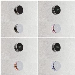 Milano Vis - Modern Digital Three Outlet Thermostatic Mixer Concealed Shower Valve - Chrome -Comfort Bathroom Store 15473995 3