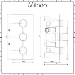 Milano Nero - Modern 2 Outlet Triple Thermostatic Mixer Shower Valve With 300mm Wall Mounted Round Rainfall Shower Head And Hand Shower Handset Kit - Black 9 Milano Nero - Modern 2 Outlet Triple Thermostatic Mixer Shower Valve With 300mm Wall Mounted Round Rainfall Shower Head And Hand Shower Handset Kit - Black -Comfort Bathroom Store 15474006 3