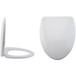 Milano Altham – Modern White Toilet WC Quick Release Soft Close Seat – 385mm X 465mm