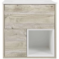 Milano Bexley – Light Oak 610mm Bathroom Vanity Unit With Basin - No LED Light