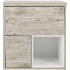 Milano Bexley - Light Oak 600mm Wall Hung Bathroom Vanity Unit With Countertop Basin - Square Basin (No LED Lights) 9 Milano Bexley - Light Oak 600mm Wall Hung Bathroom Vanity Unit With Countertop Basin - Square Basin (No LED Lights) -Comfort Bathroom Store 15474743 3