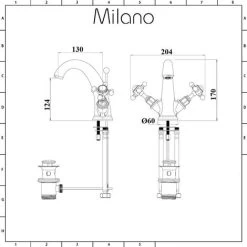 Milano Elizabeth - Traditional Mono Basin Mixer Tap - Brushed Gold (Crosshead Handles) -Comfort Bathroom Store 15474759 5