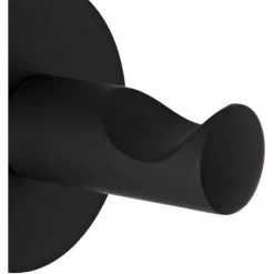 Milano Nero - Modern Round Wall Mounted Bathroom Single Robe Hook - Black 9 Milano Nero - Modern Round Wall Mounted Bathroom Single Robe Hook - Black -Comfort Bathroom Store 15474818 3