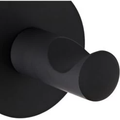 Milano Nero - Modern Round Wall Mounted Bathroom Single Robe Hook - Black 10 Milano Nero - Modern Round Wall Mounted Bathroom Single Robe Hook - Black -Comfort Bathroom Store 15474818 4