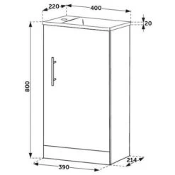 Milano Lurus - Modern 400mm Floorstanding Compact Bathroom Cloakroom Vanity Unit With Slimline Basin - White -Comfort Bathroom Store 15474853 4